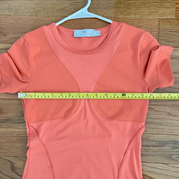 Adidas Stella McCartney T-Shirt Women XS Coral Short Sleeve Breathable Stretch - Picture 7 of 8